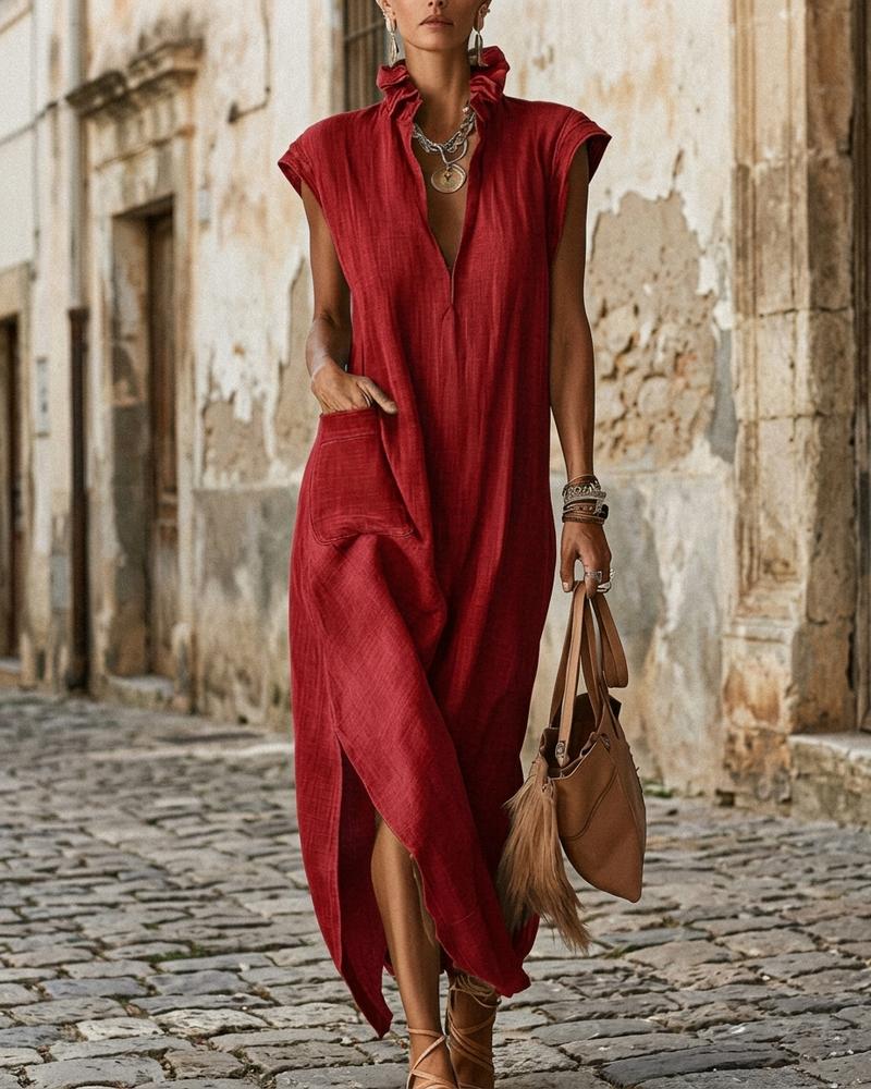 Macys Wear - Tamer | Gerafftes Ärmelloses Kleid Damen