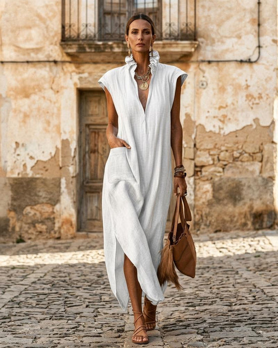 Macys Wear - Tamer | Gerafftes Ärmelloses Kleid Damen