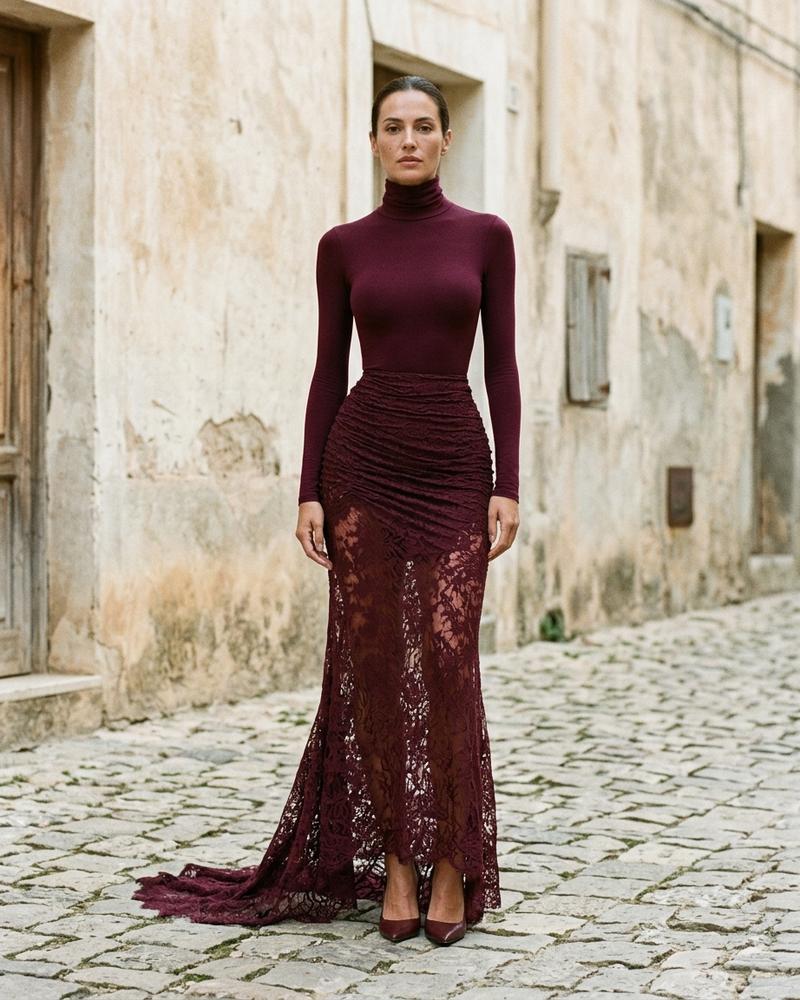 Macys Wear - Codan | Langärmliges Tailliertes Kleid Damen
