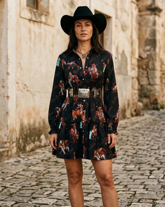 Macys Wear - Cadar | Langärmliges Gemustertes Kleid Damen