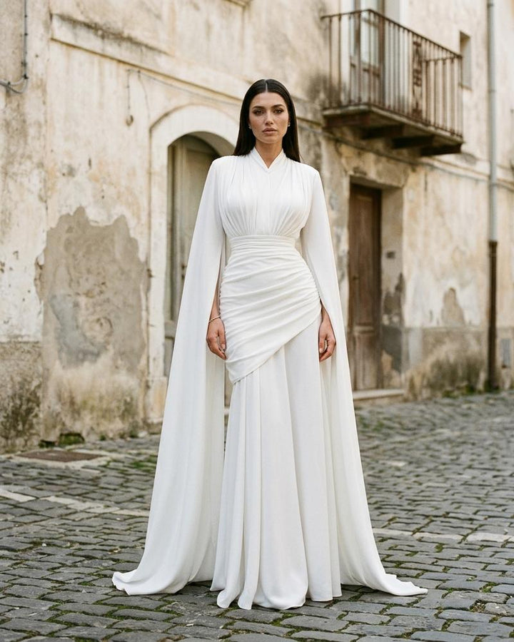 Macys Wear - Lomar | Gerafft Langärmlig Kleid Damen
