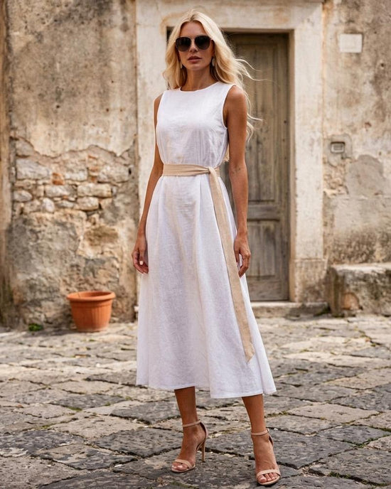 Macys Wear - Lyram | Tailliert Ärmellos Kleid Damen