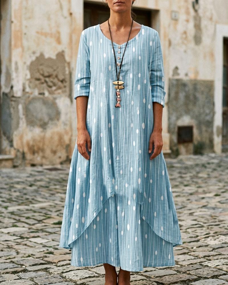 Macys Wear - Kevel | Gemustert Asymmetrisch Kleid Damen