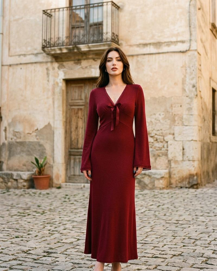 Macys Wear - Zeken | Tailliertes Langärmliges Kleid Damen