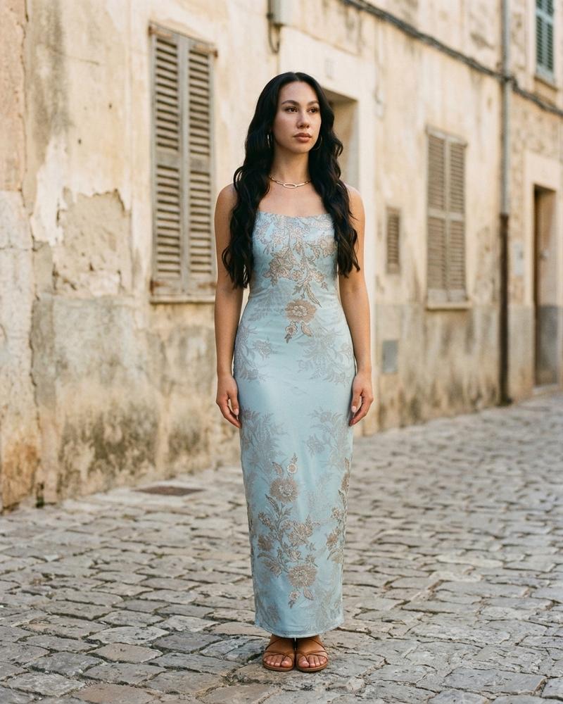 Macys Wear - Risil | Trägerlos Geblümt Kleid Damen