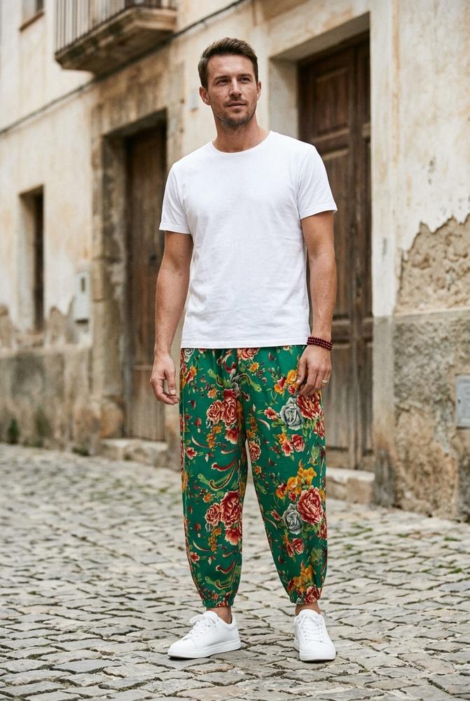 Macys Wear - Varen | Geblümt Elastisch Hose Herren