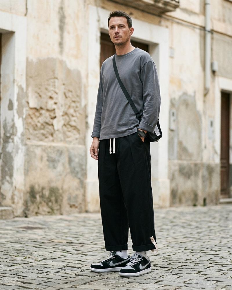 Macys Wear - Lonor | Weit Geschnittene Baumwoll Hose Unisex