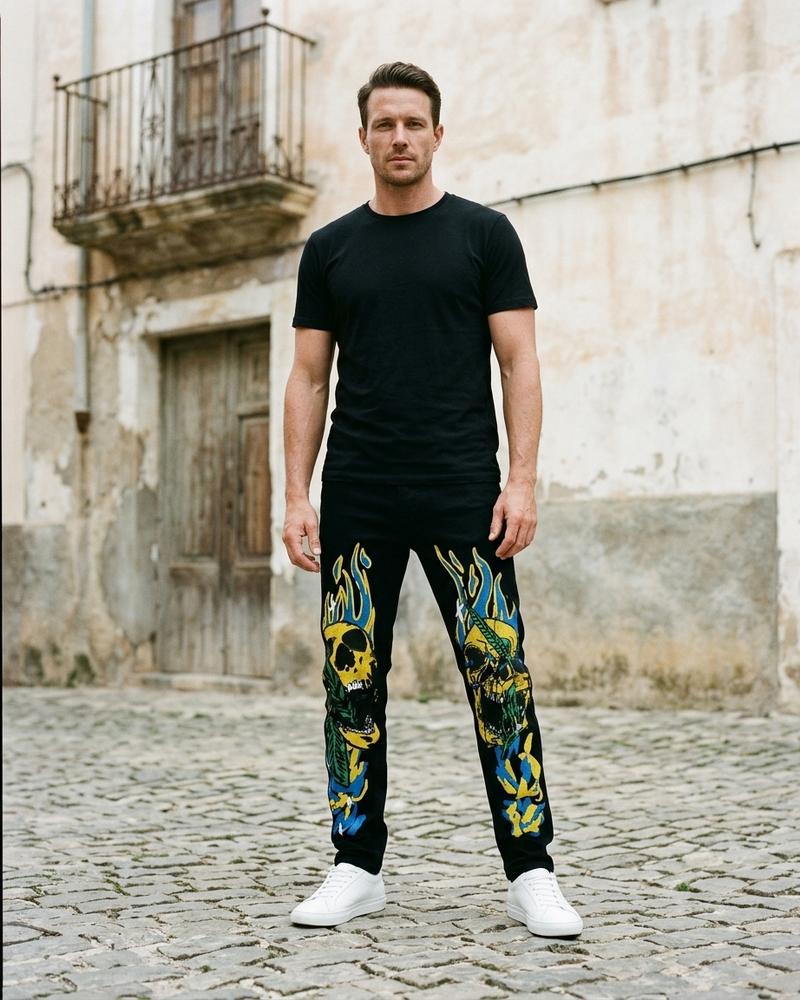 Macys Wear - Lylen | Bedruckt Gerade Geschnitten Hose Herren