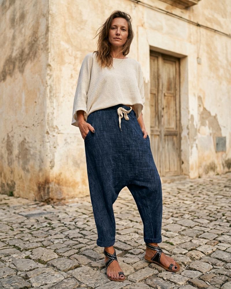Macys Wear - Zelin | Locker Geschnittene Leinen Hose Damen