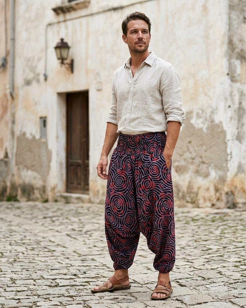 Macys Wear - Rosol | Gemusterte Weite Hose Unisex