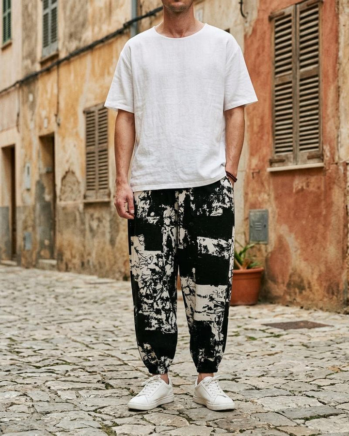 Macys Wear - Elsel | Gemusterte Weit Geschnittene Hose Unisex