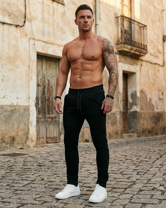 Macys Wear - Nonor | Gerafft Schmal Geschnitten Hose Herren