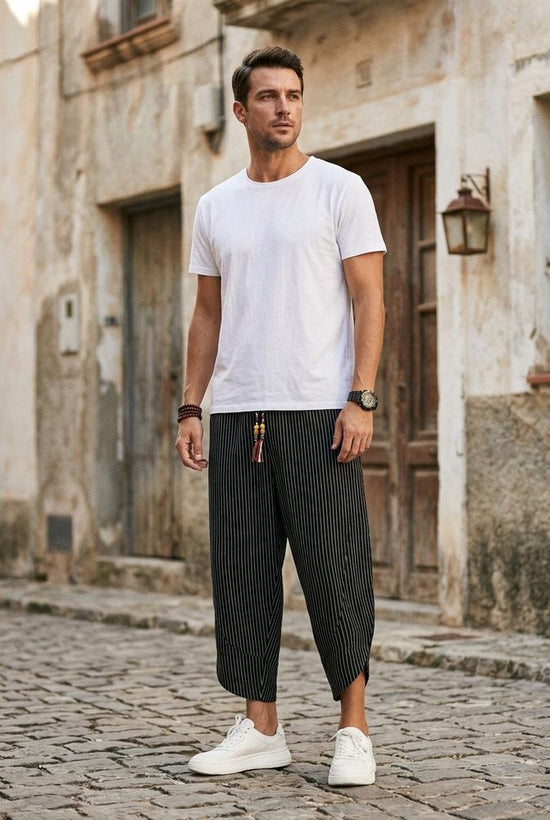 Macys Wear - Ralan | Gestreifte Verkürzte Hose Herren