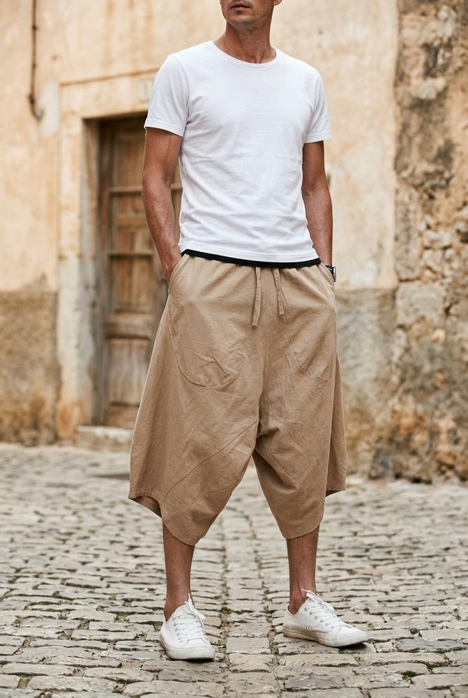 Macys Wear - Lomon | Weitgeschnittene Leinen Hose Herren