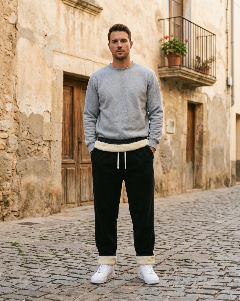 Macys Wear - Salin | Fleecegefütterte Gerade Geschnittene Hose Herren