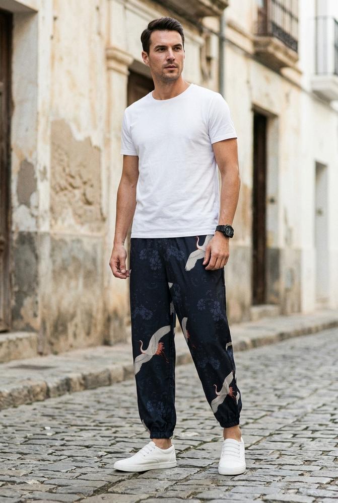 Macys Wear - Lesen | Gemusterte Weit Geschnittene Hose Unisex