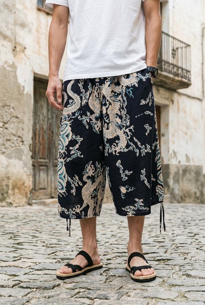 Macys Wear - Samin | Weit Geschnitten Gemustert Hose Herren