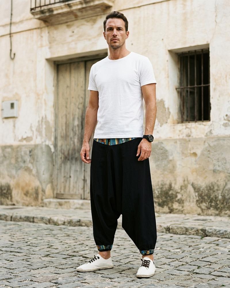 Macys Wear - Nenal | Weit Geschnittene Elastische Hose Herren