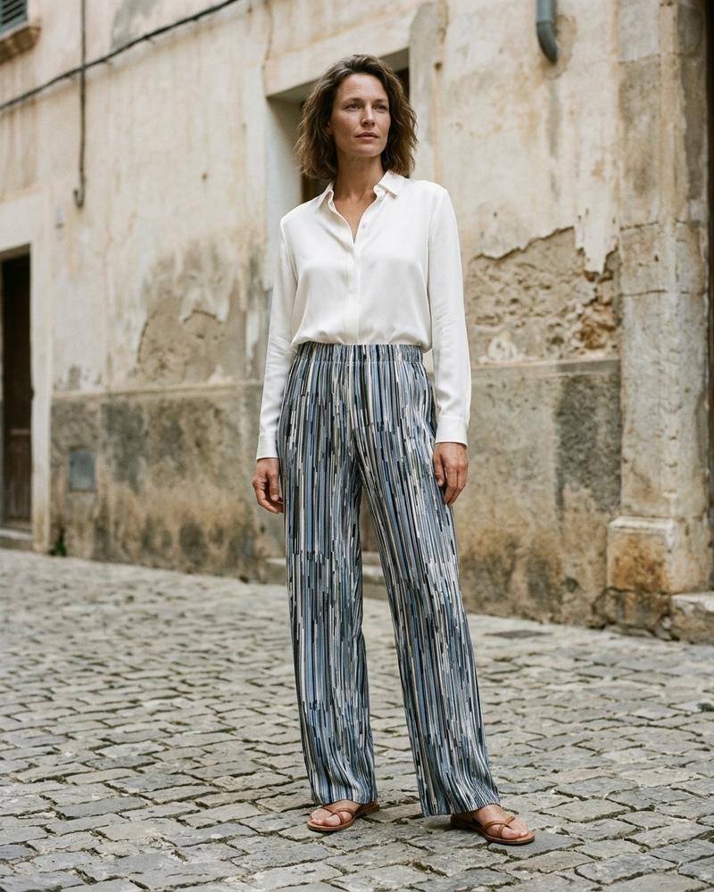 Macys Wear - Kaver | Plissierte Gemusterte Hose Damen