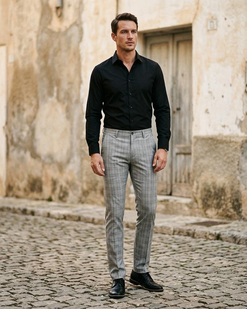 Macys Wear - Saron | Karierte Schmal Geschnittene Hose Herren