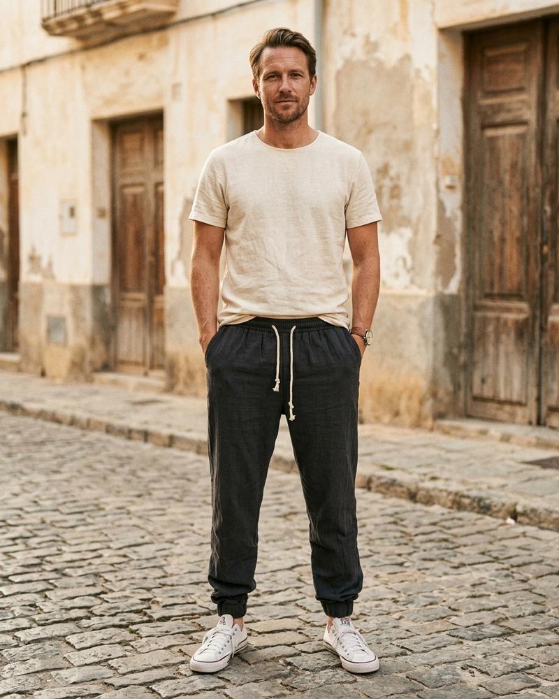 Macys Wear - Yokar | Zulaufende Leinen Hose Herren