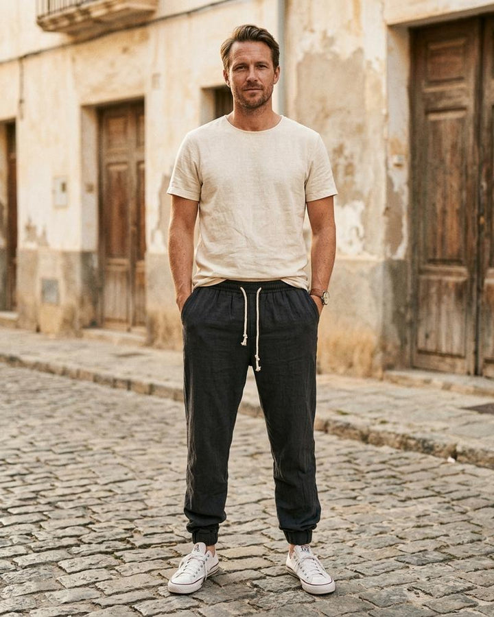 Macys Wear - Yokar | Zulaufende Leinen Hose Herren