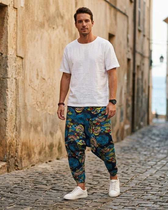 Macys Wear - Calar | Gemusterte Tief Geschnittene Hose Herren