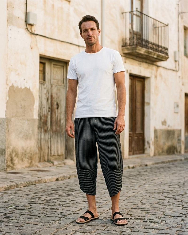 Macys Wear - Vevan | Gestreifte Wadenlange Hose Unisex