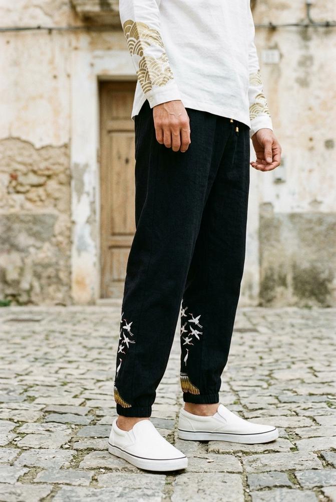Macys Wear - Sadan | Bestickte Locker Geschnittene Hose Unisex
