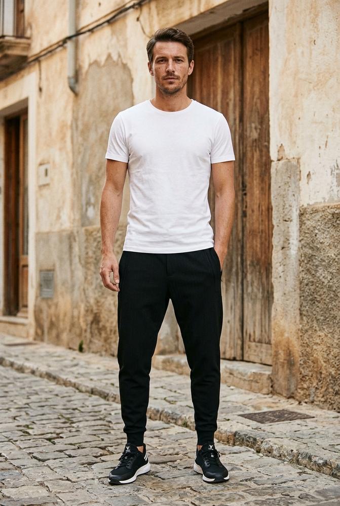 Macys Wear - Lynav | Geraffte Strukturierte Hose Herren