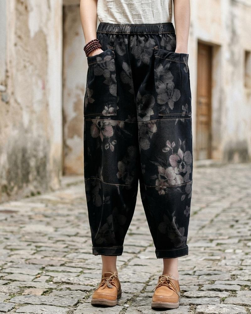 Macys Wear - Tasil | Geblümte Weite Hose Damen