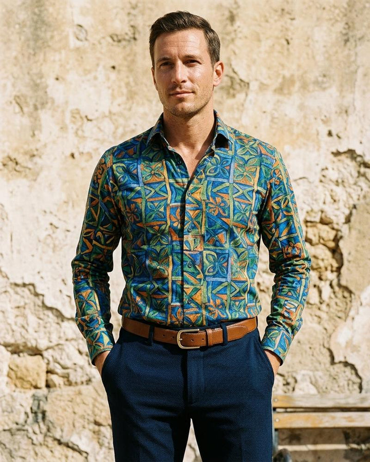 Macys Wear - Artal | Langärmliges Gepunktetes Hemd Herren