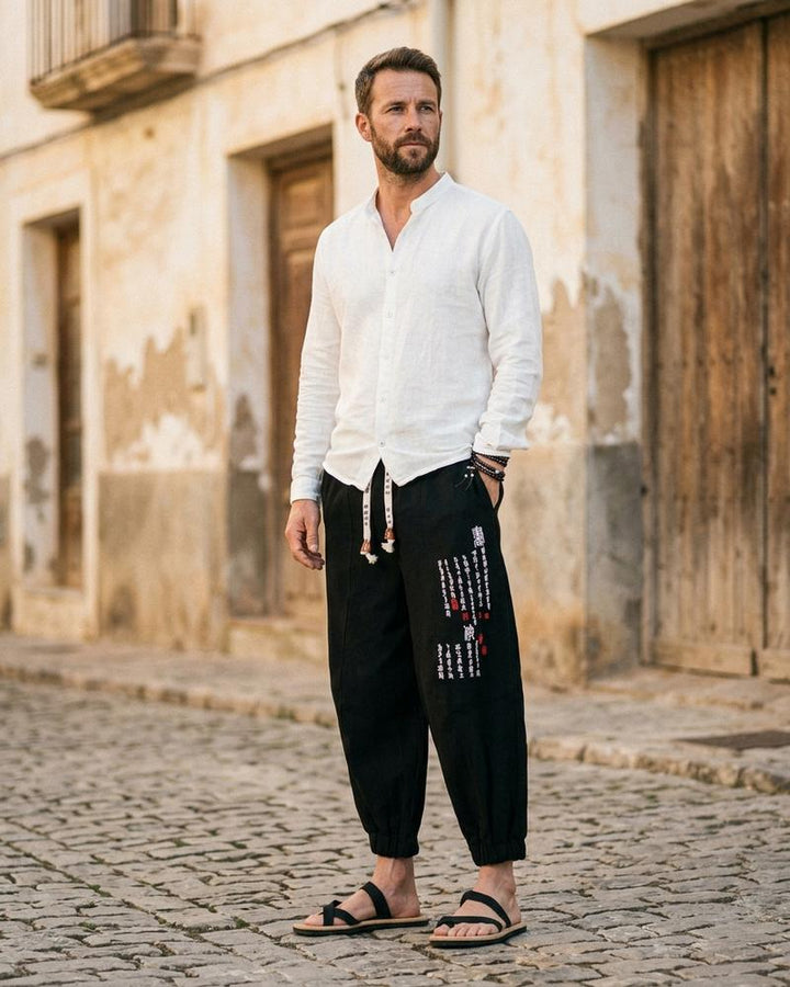 Macys Wear - Kelan | Locker Geschnittene Bestickte Hose Herren