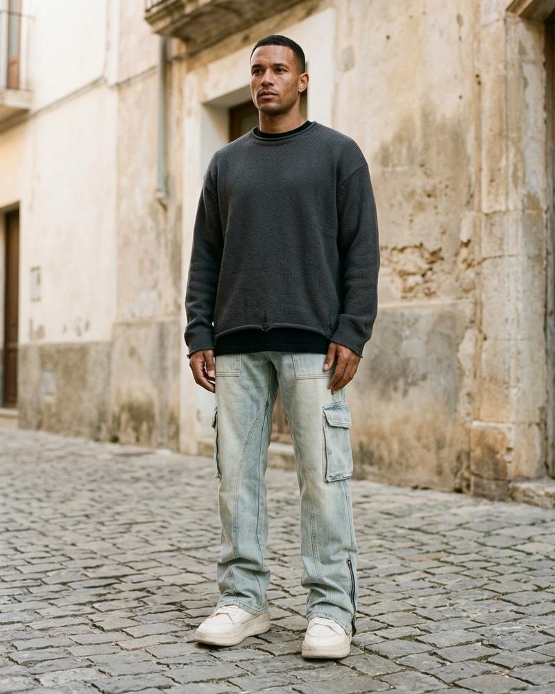 Macys Wear - Zaron | Verwaschene Gerade Geschnittene Hose Herren