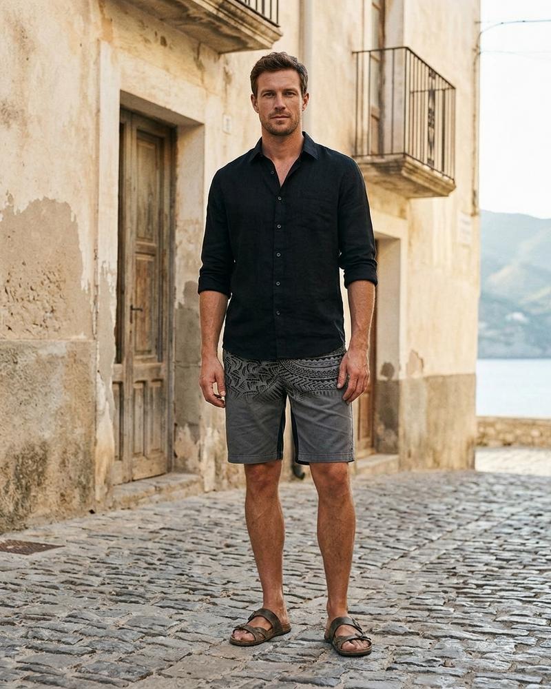 Macys Wear - Mamer | Gemusterte Kurze Hose Herren