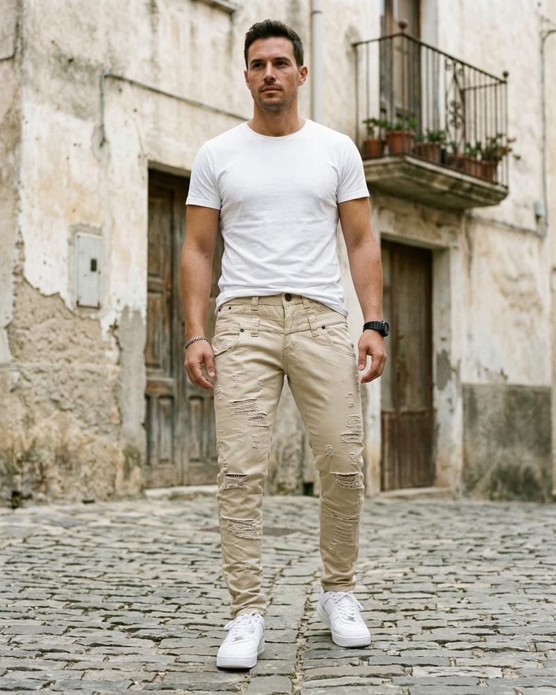 Macys Wear - Roren | Zerrissene Schmal Geschnittene Hose Herren