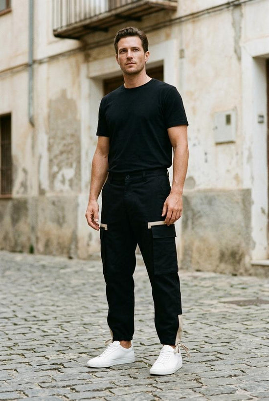 Macys Wear - Rimin | Zweifarbige Weit Geschnittene Hose Unisex