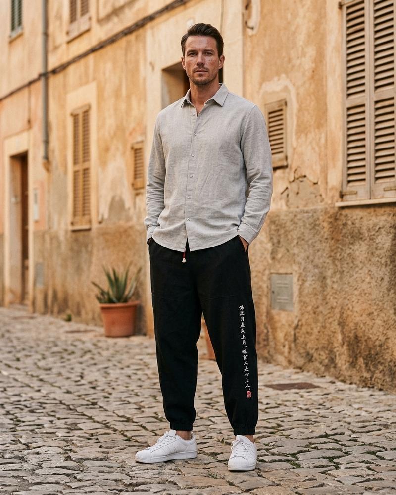 Macys Wear - Yosan | Bestickte Locker Geschnittene Hose Herren