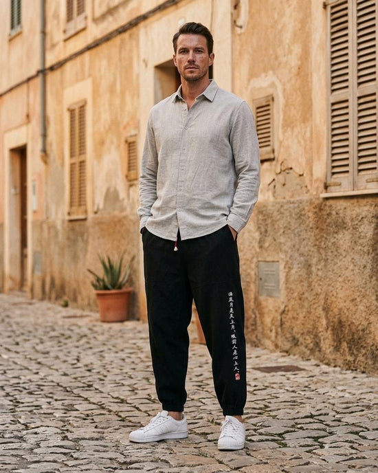 Macys Wear - Yosan | Bestickte Locker Geschnittene Hose Herren