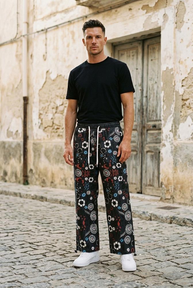 Macys Wear - Selev | Geblümte Weit Geschnittene Hose Unisex