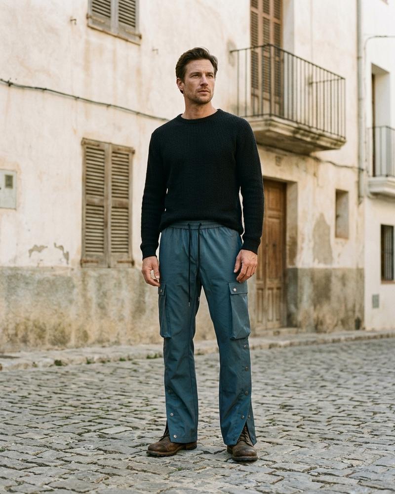 Macys Wear - Rivar | Seitlich Geknöpfte Ausgestellte Hose Unisex