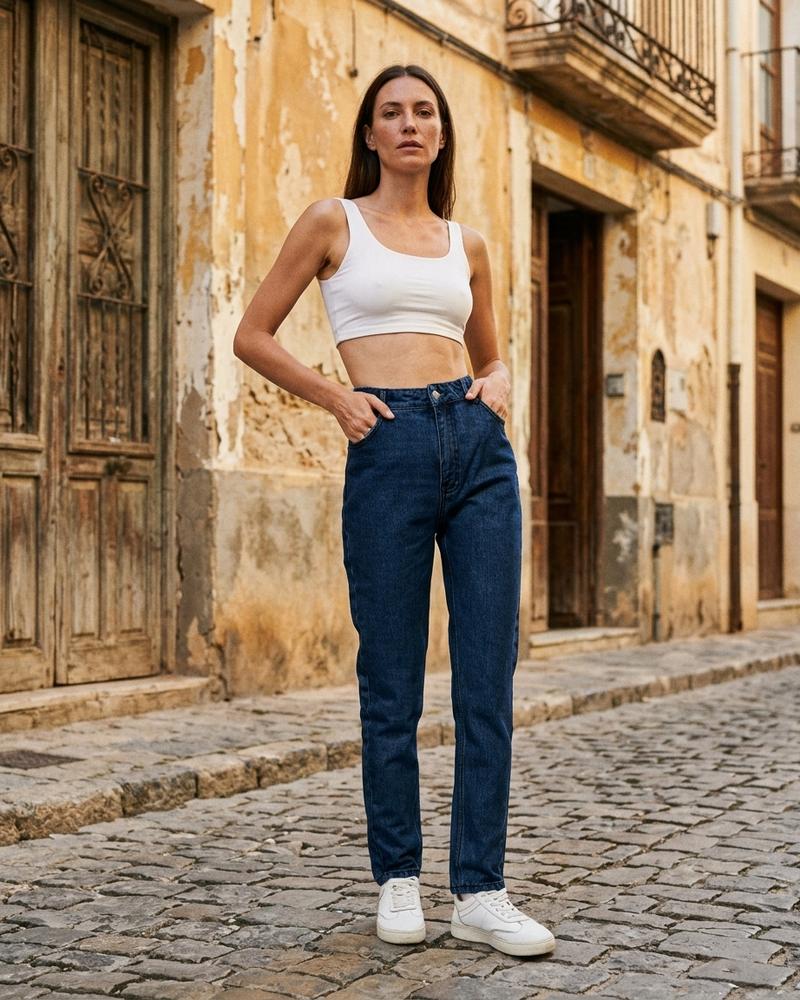 Macys Wear - Mator | Hoch Tailliert Baumwoll Hose Damen