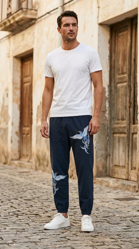 Macys Wear - Vehuv | Bestickte Jersey Hose Herren
