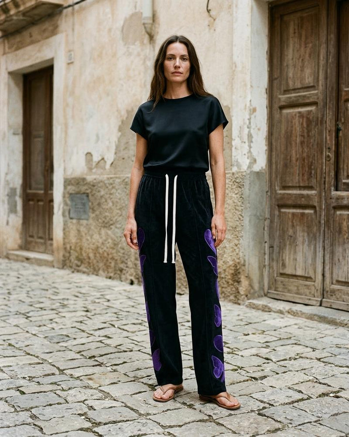 Macys Wear - Riram | Samtige Applizierte Hose Unisex