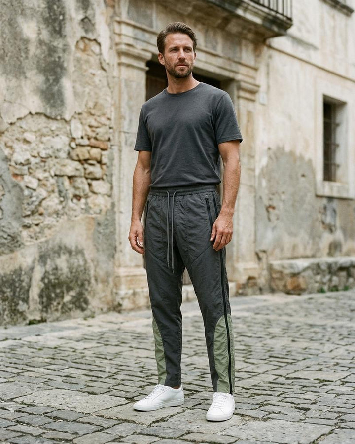 Macys Wear - Selan | Zweifarbige Kontrastgesteppte Hose Unisex