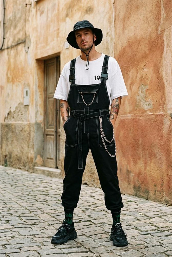 Macys Wear - Yopim | Gegürtelt Kontrastgesteppt Hose Unisex