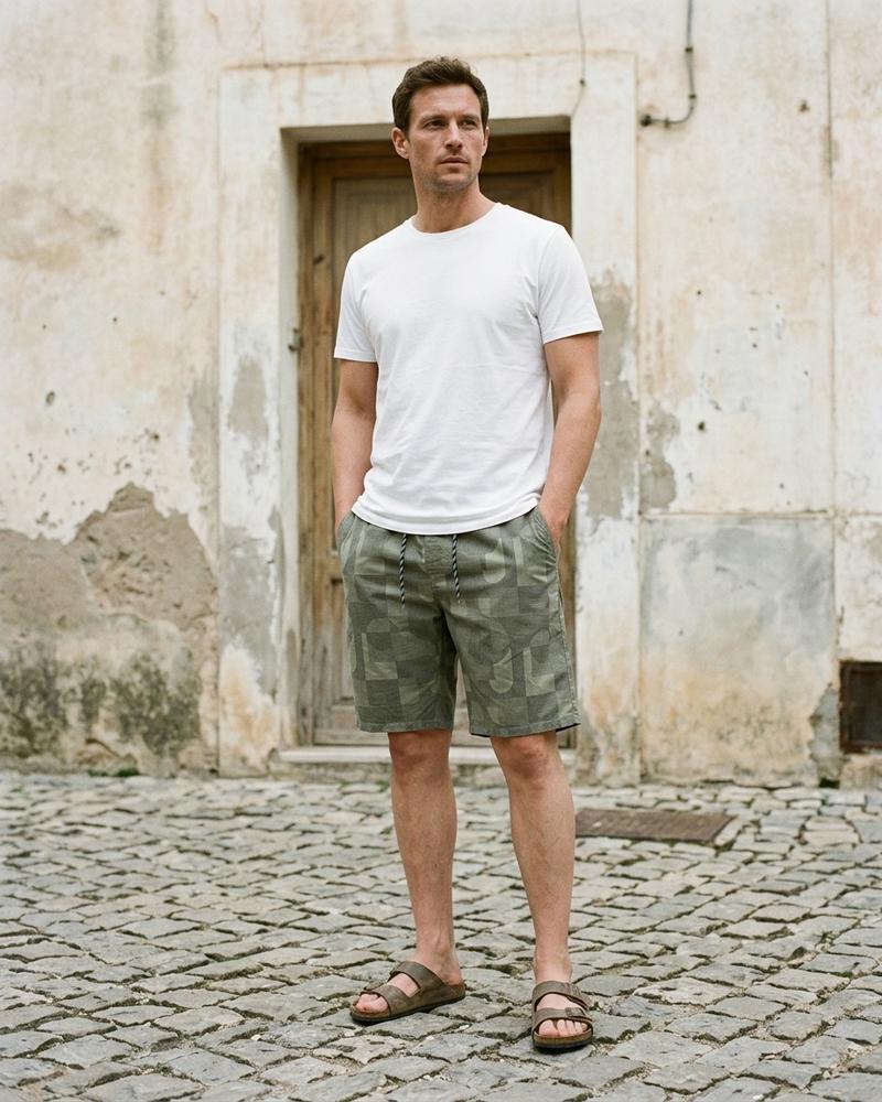 Macys Wear - Yolun | Gemustert Kurz Hose Herren