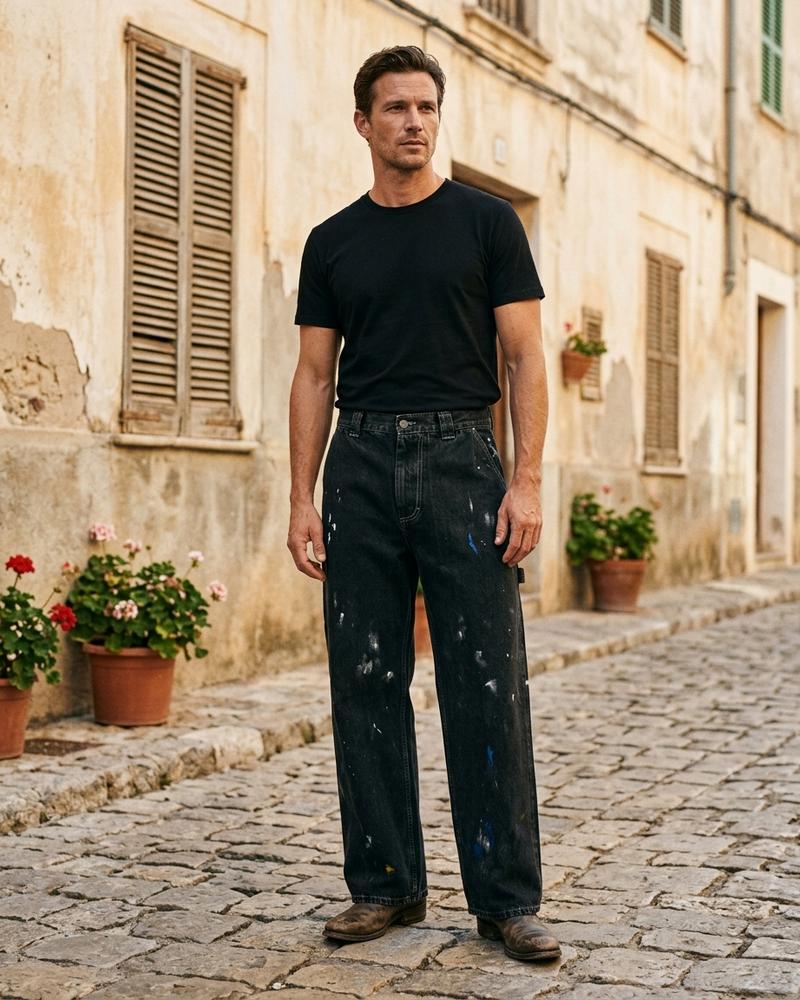 Macys Wear - Nehom | Weit Geschnittene Farbbekleckste Hose Unisex