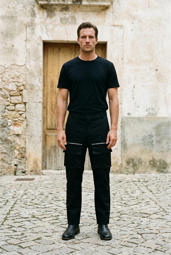 Macys Wear - Momen | Gerade Geschnittene Reißverschluss-applizierte Hose Unisex