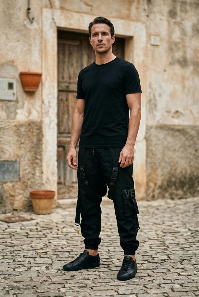 Macys Wear - Eefin | Riemenbesetzte Synthetik Hose Unisex